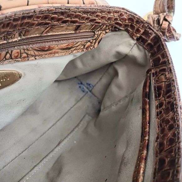 VTG Y2K Brahmin Melbourne Croc Leather Flap Front Shoulder Bag 11X6 Dust Bag - Picture 11 of 12